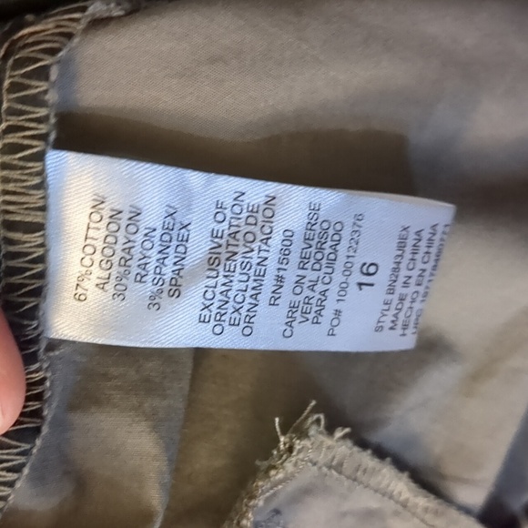 Democracy ab technology skyrise poplin green cargo pants size 16 - Picture 7 of 8